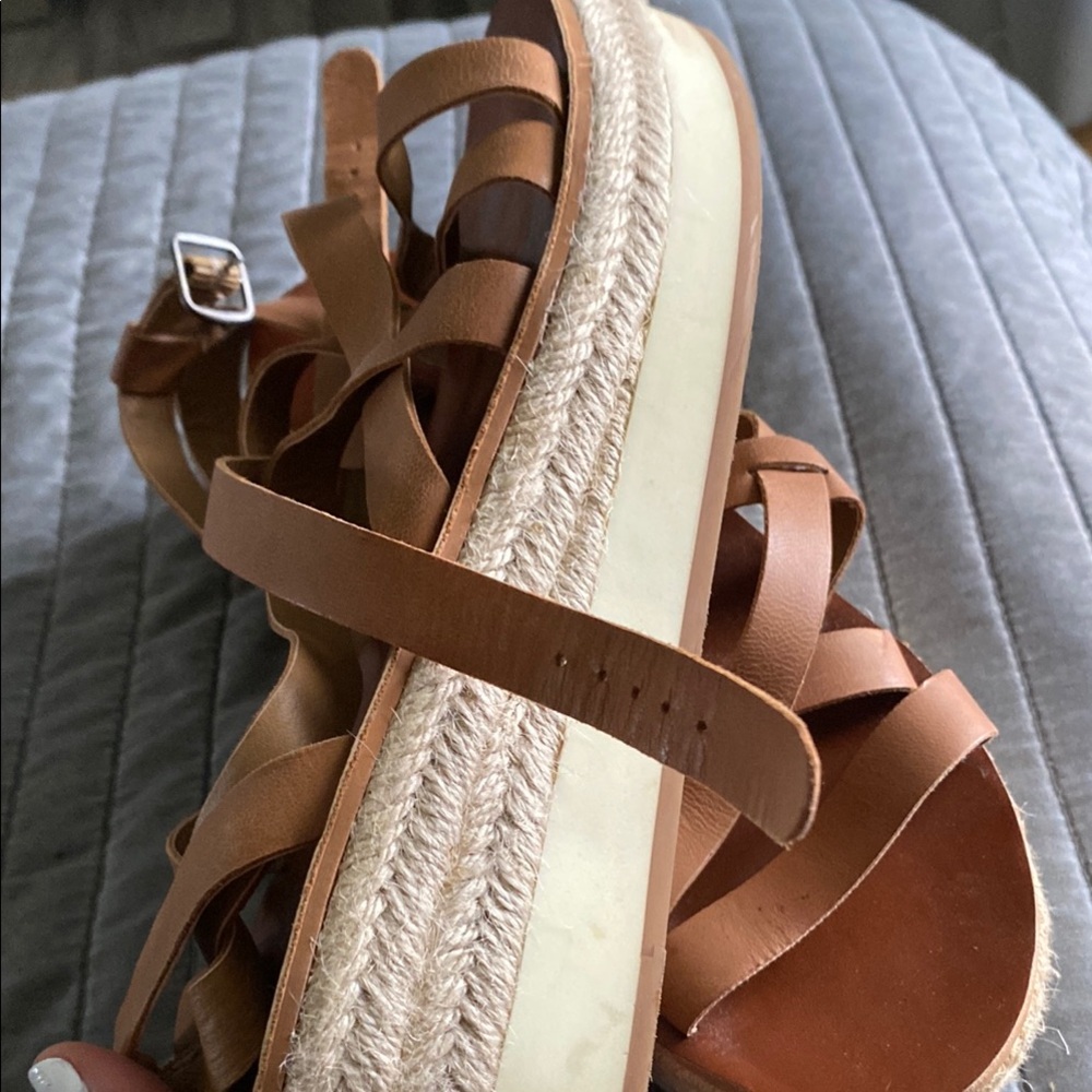 Brown Strappy Espadrille Sandals